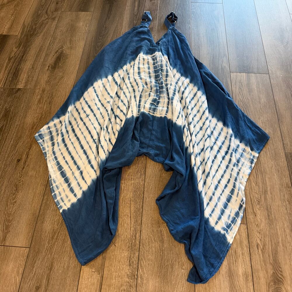 Shoreline Wear Indigo Blue Tie Dye Harem Jumpsuit Maxi Dress Boho Small 215624 - Picture 7 of 16